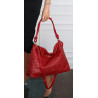 Torebka damska worek shopper pojemna na ramię ażurowa torba EC6272 Czerwona