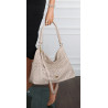 Torebka damska worek shopper pojemna na ramię ażurowa torba EC6272 Beżowa