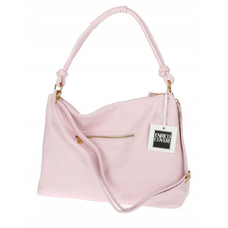 Torebka damska worek shopper pojemna na ramię ażurowa torba EC6272 Różowa