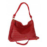 Torebka damska worek shopper pojemna na ramię ażurowa torba EC6272 Czerwona