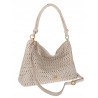 Torebka damska worek shopper pojemna na ramię ażurowa torba EC6272 Beżowa