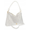 Torebka damska worek shopper pojemna na ramię ażurowa torba EC6272 Biała