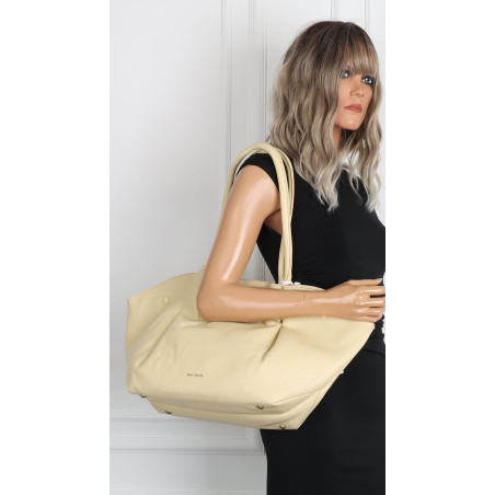 Torebka damska shopperka pojemna na ramię klasyczna torba RS5022 Żółta