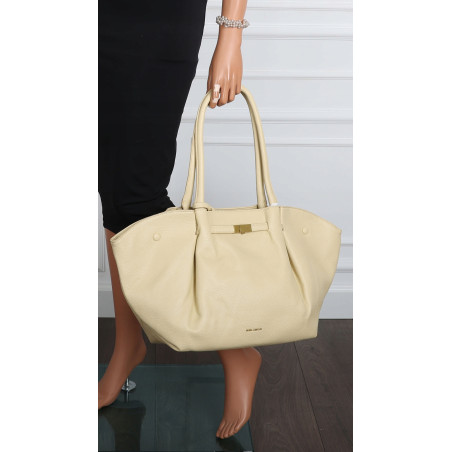 Torebka damska shopperka pojemna na ramię klasyczna torba RS5022 Żółta