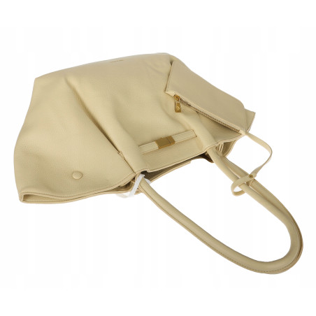 Torebka damska shopperka pojemna na ramię klasyczna torba RS5022 Żółta