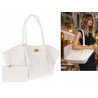 Torebka damska shopperka pojemna na ramię klasyczna torba A4 RS5022 Biała