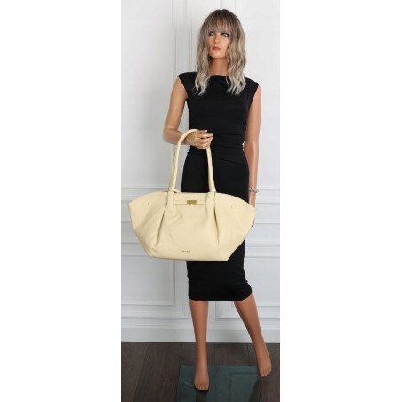Torebka damska shopperka pojemna na ramię klasyczna torba RS5022 Żółta