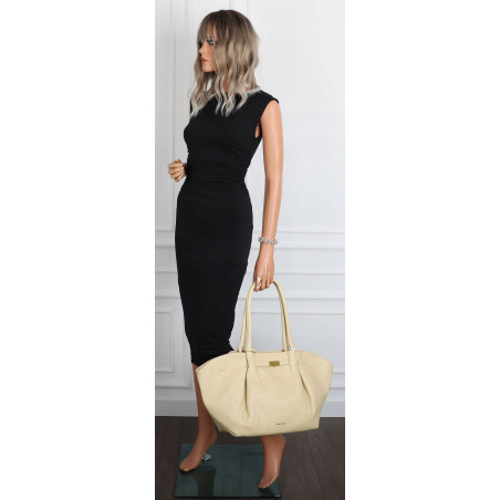 Torebka damska shopperka pojemna na ramię klasyczna torba RS5022 Żółta