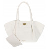 Torebka damska shopperka pojemna na ramię klasyczna torba A4 RS5022 Biała