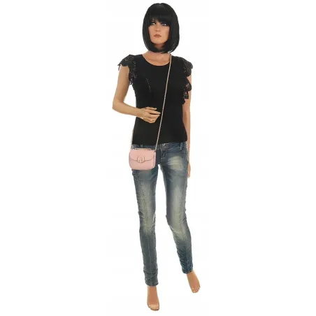 ERICK STYLE Torebka damska różowa listonoszka kuferek H0968 Pink