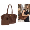 Torebka damska shopper pojemna na ramię klasyczna torba RS5022 Czekoladowa