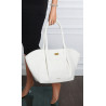 Torebka damska shopperka pojemna na ramię klasyczna torba A4 RS5022 Biała