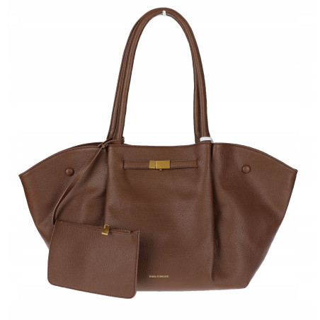 Torebka damska shopper pojemna na ramię klasyczna torba RS5022 Czekoladowa