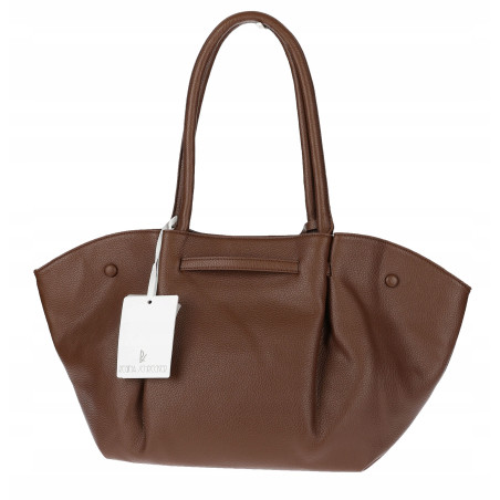 Torebka damska shopper pojemna na ramię klasyczna torba RS5022 Czekoladowa