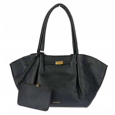 Torebka damska shopperka pojemna na ramię klasyczna torba RS5022 Czarna