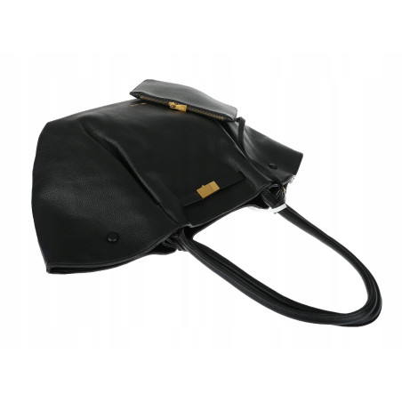 Torebka damska shopperka pojemna na ramię klasyczna torba RS5022 Czarna