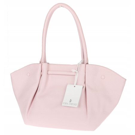 Torebka damska shopperka pojemna na ramię klasyczna torba RS5022 Różowa