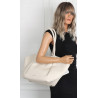 Torebka damska shopperka pojemna na ramię klasyczna torba RS5022 Beżowa