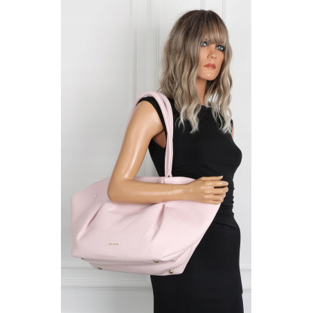 Torebka damska shopperka pojemna na ramię klasyczna torba RS5022 Różowa