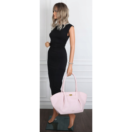 Torebka damska shopperka pojemna na ramię klasyczna torba RS5022 Różowa
