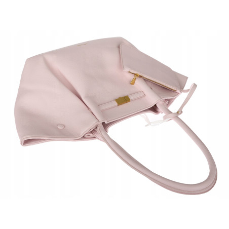 Torebka damska shopperka pojemna na ramię klasyczna torba RS5022 Różowa