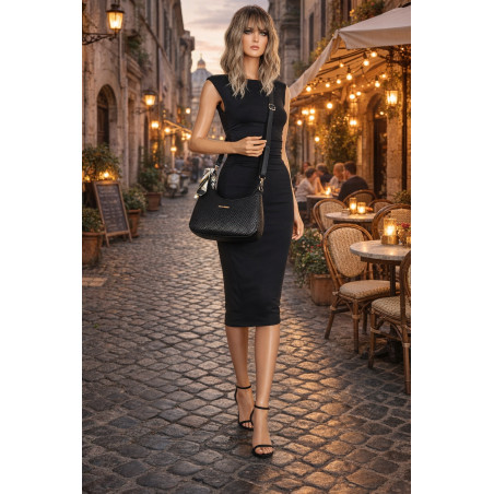 Torebka damska listonoszka kuferek klasyczna na ramię torba CH3360 Czarna
