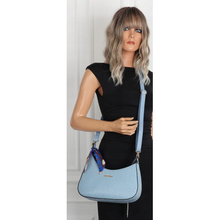 Torebka damska listonoszka kuferek klasyczna na ramię CH3360 Niebieska