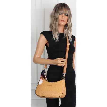 Torebka damska listonoszka kuferek klasyczna na ramię torba CH3360 Brązowa