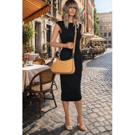 Torebka damska listonoszka kuferek klasyczna na ramię torba CH3360 Brązowa