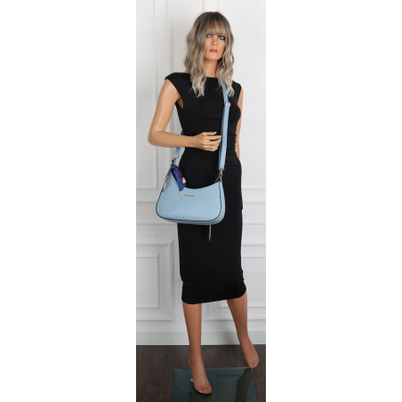 Torebka damska listonoszka kuferek klasyczna na ramię CH3360 Niebieska