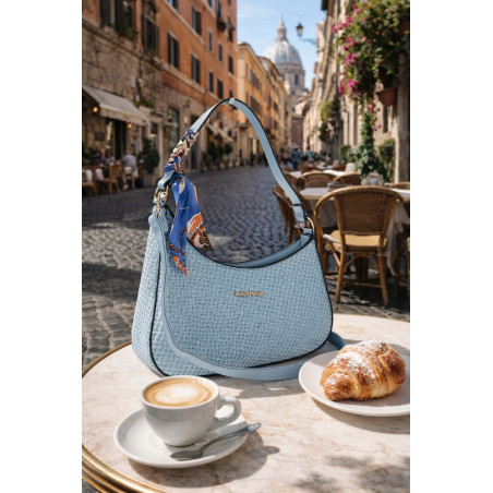 Torebka damska listonoszka kuferek klasyczna na ramię CH3360 Niebieska