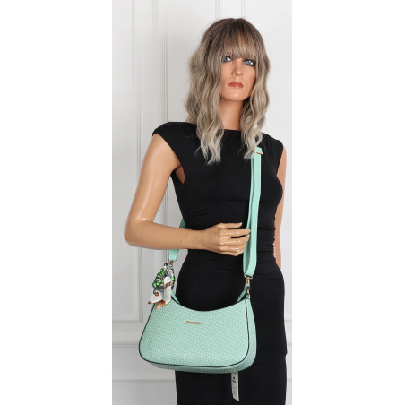 Torebka damska listonoszka kuferek klasyczna na ramię torba CH3360 Zielona
