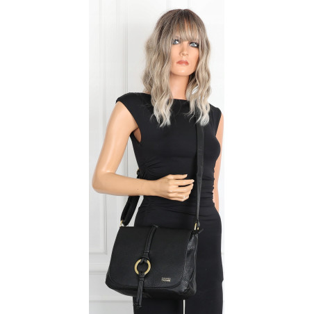 Torebka damska listonoszka pojemna na ramię klasyczna torba CC80733 Czarna