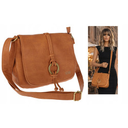 Torebka damska listonoszka pojemna na ramię klasyczna torba CC80733 Brązowa