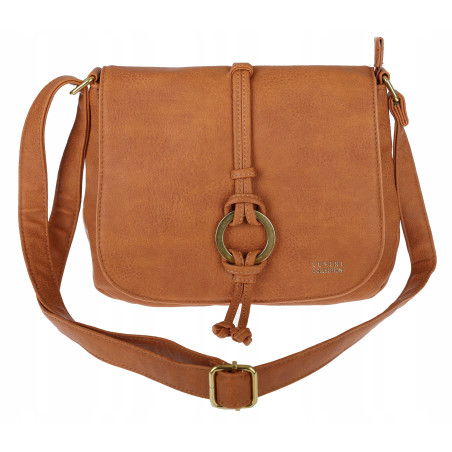 Torebka damska listonoszka pojemna na ramię klasyczna torba CC80733 Brązowa