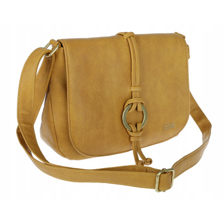 Torebka damska listonoszka pojemna na ramię klasyczna torba CC80733 Żółta