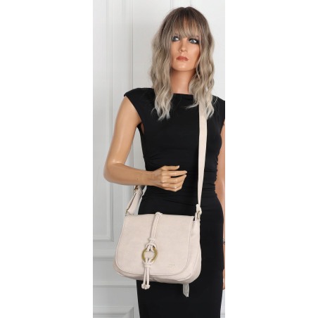 Torebka damska listonoszka pojemna na ramię klasyczna torba CC80733 Beżowa