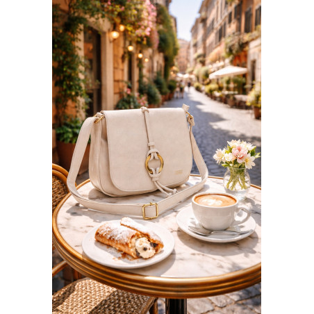 Torebka damska listonoszka pojemna na ramię klasyczna torba CC80733 Beżowa