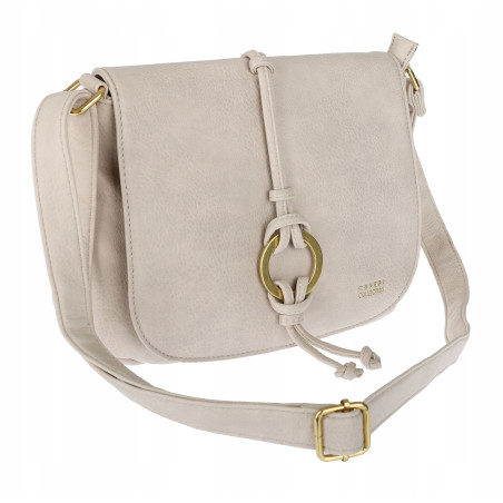 Torebka damska listonoszka pojemna na ramię klasyczna torba CC80733 Beżowa