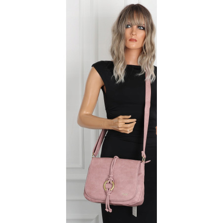 Torebka damska listonoszka pojemna na ramię klasyczna torba CC80733 Różowa