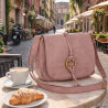 Torebka damska listonoszka pojemna na ramię klasyczna torba CC80733 Różowa
