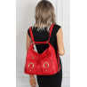 Torebka Damska Shopper Plecak Miejska 2w1 Worek na Ramię EC3165 Czerwona