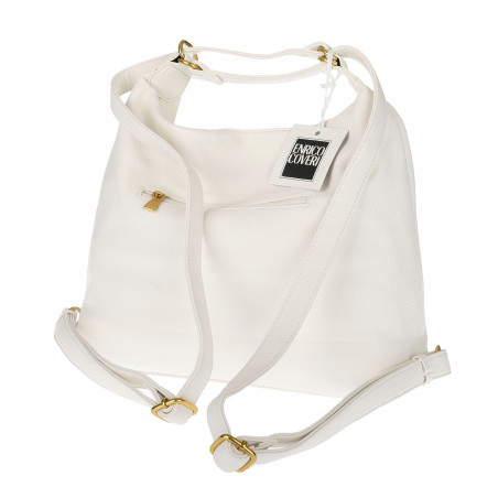 Torebka Damska Shopper Plecak Miejska 2w1 Worek na Ramię EC3165 Biała