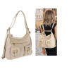 Torebka Damska Shopper Plecak Miejska 2w1 Worek na Ramię EC3165 Beżowa