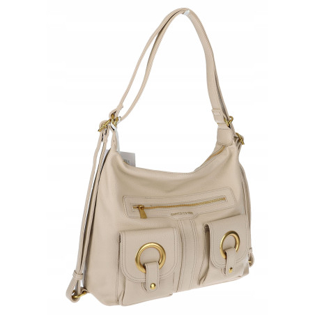 Torebka Damska Shopper Plecak Miejska 2w1 Worek na Ramię EC3165 Beżowa