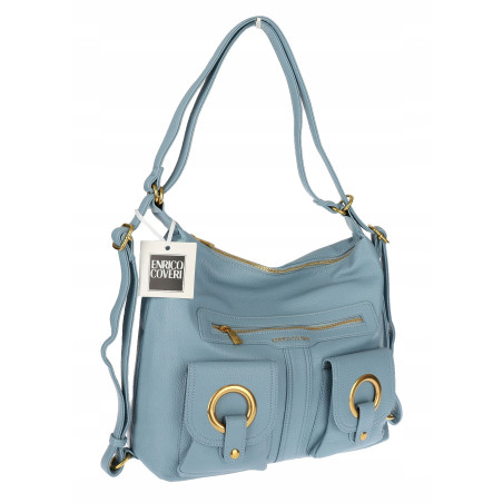 Torebka Damska Shopper Plecak Miejska 2w1 Worek na Ramię EC3165 Niebieska