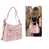 Torebka Damska Shopper Plecak Miejska 2w1 Worek na Ramię EC3165 Różowa