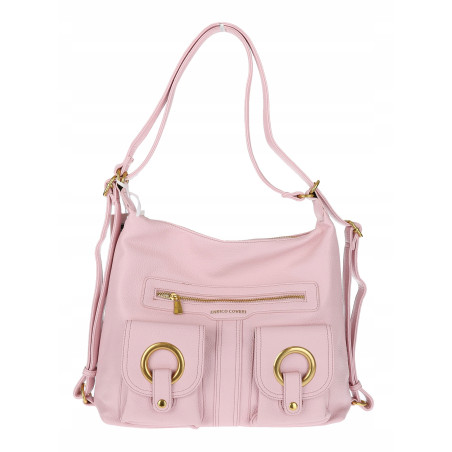 Torebka Damska Shopper Plecak Miejska 2w1 Worek na Ramię EC3165 Różowa