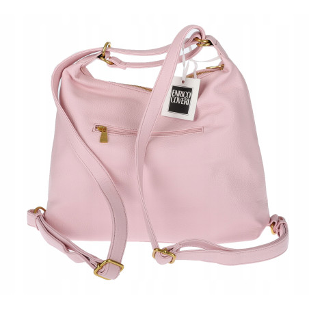 Torebka Damska Shopper Plecak Miejska 2w1 Worek na Ramię EC3165 Różowa