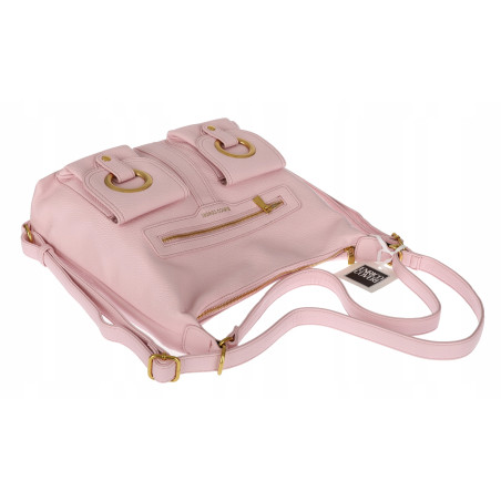 Torebka Damska Shopper Plecak Miejska 2w1 Worek na Ramię EC3165 Różowa